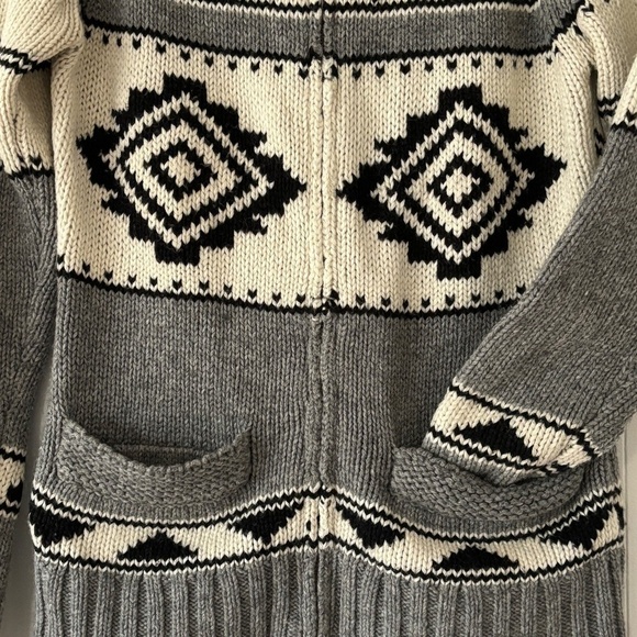 Triple Five Soul full zip Cowichan style sweater wool blend size small - Picture 3 of 12